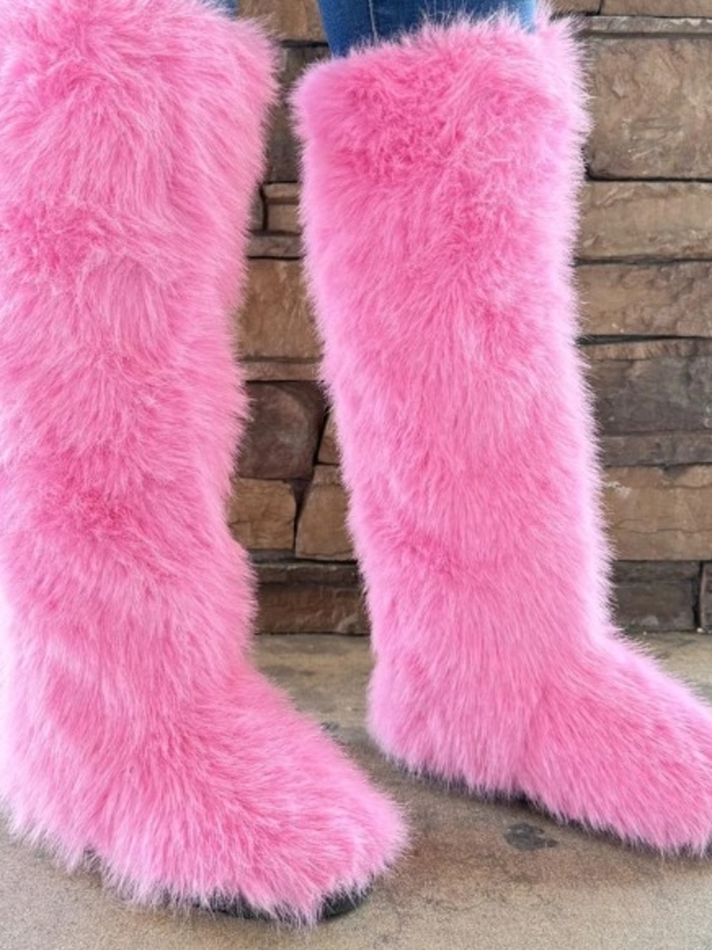Pink Faux-Fur Boot Covers - Plush Costume Accessory
